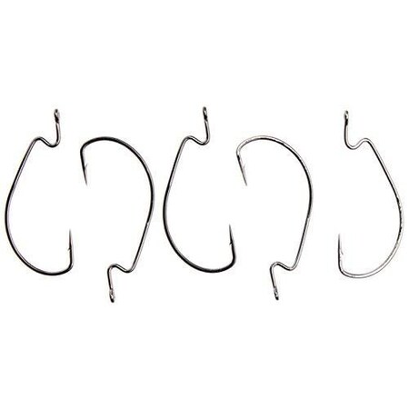 Mustad Ultrapoint Ultra Lock Soft Plastic Hook, Size 40, Needle Point, Z Bend, Ringed Eye, Black Nickel 5PK 38105NP-BN-4/0-5U